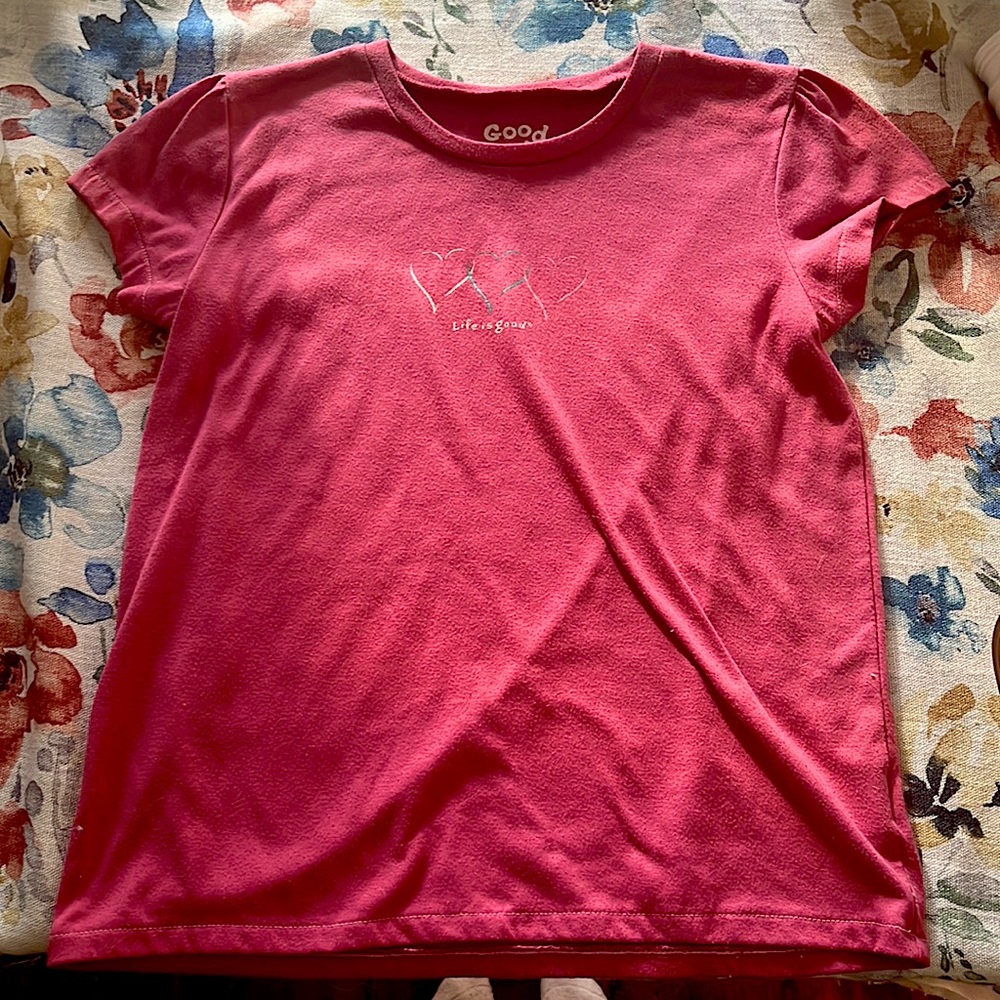 Pink, life is good, girl’s shirt
